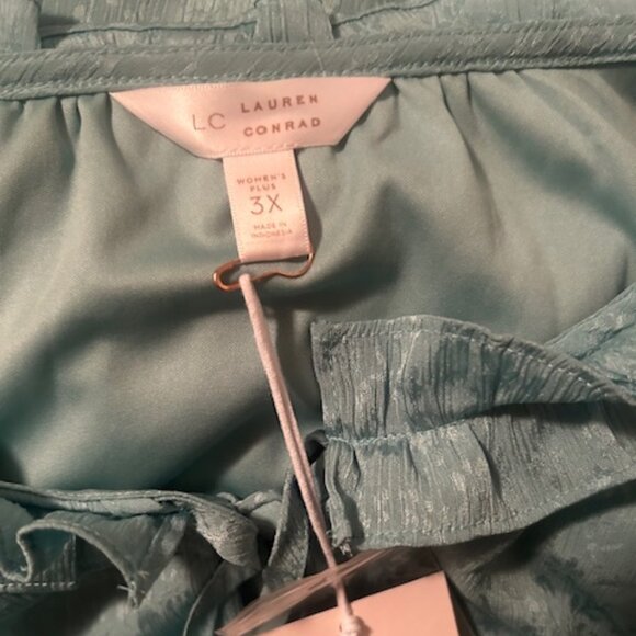 LC Lauren Conrad Adel Blue ruffle neck & bottom dress, size 3X - Picture 5 of 6